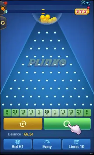 Plinko im Demomodus